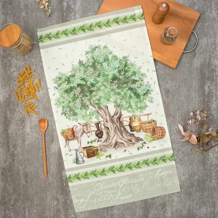 Полотенце кухонное ЭТЕЛЬ OLIVIA саржа 40x73 100%хлопок зеленый_Каталог-v2_MIRTECK